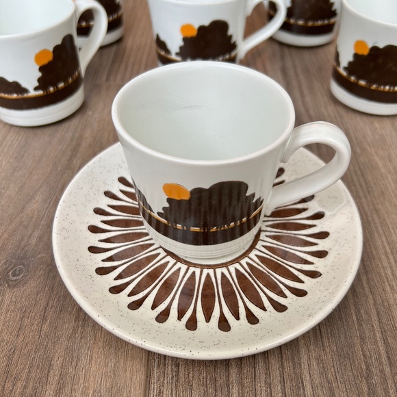 Royal Doulton ‘Prairie’ Coffee Cups x 6 - Picture 3 of 8